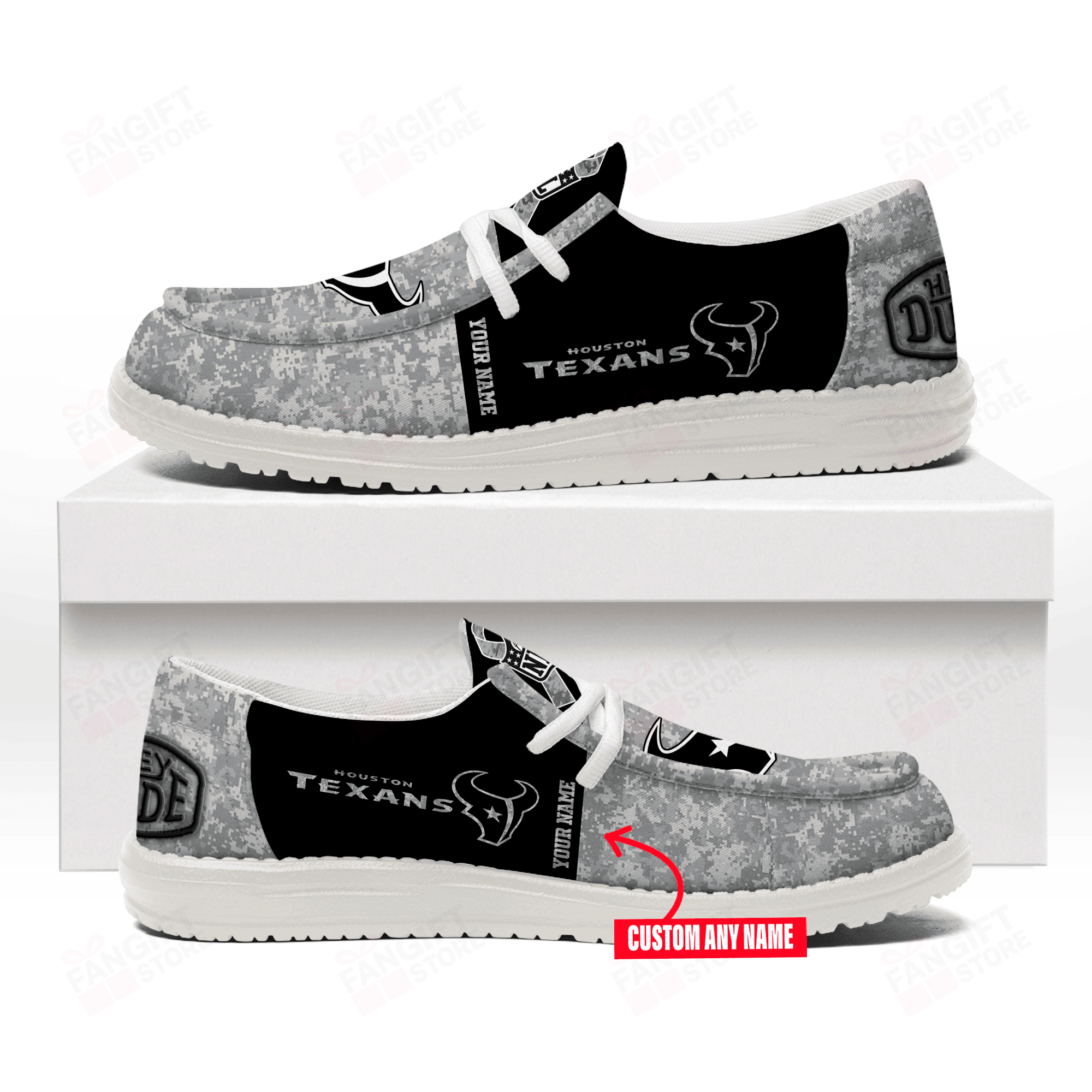 JWFancy Houston Texans Hey Dude Shoes Wally Men’s Lace Up Loafers Comfortable For Men And Women