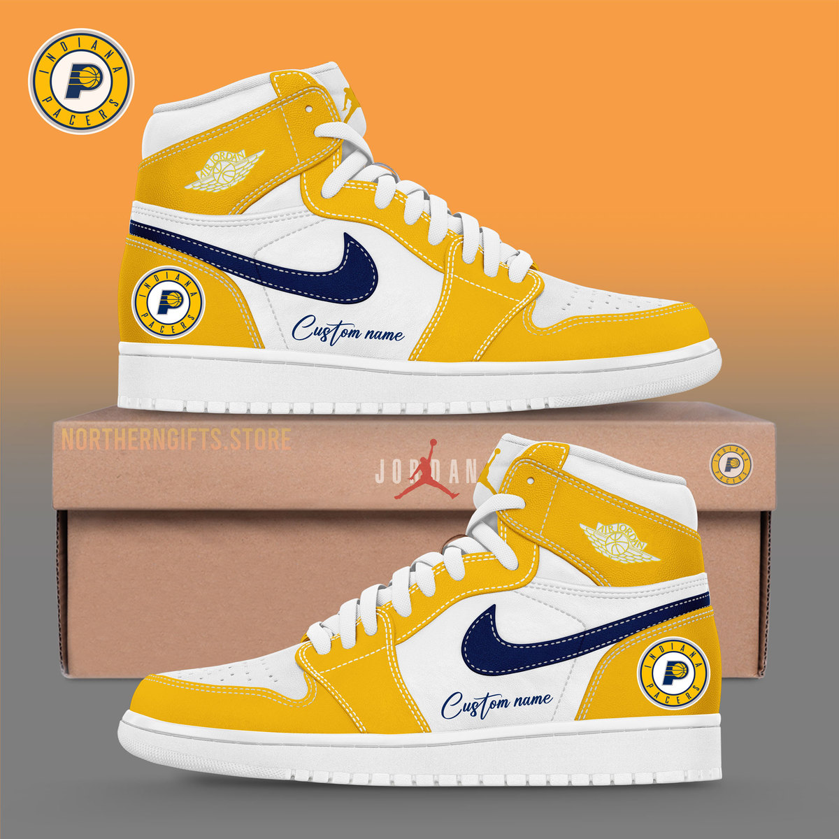 JWFancy Indiana Pacers AJ1 High Sneakers Shoes For Men And Women