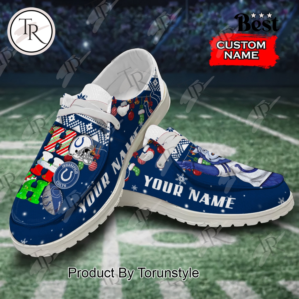JWFancy Indianapolis Colts x Christmas Personalized Hey Dude Shoes For Men And Women