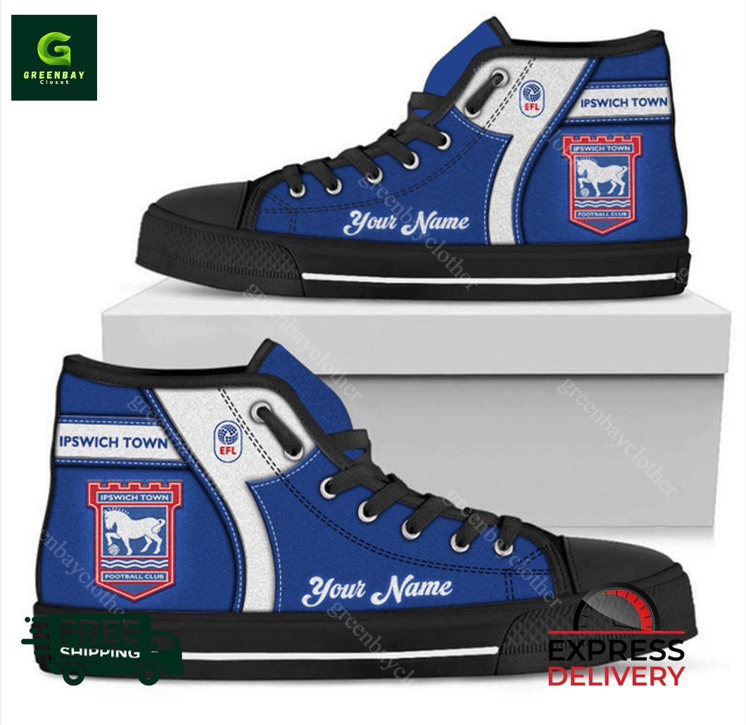 JWFancy Ipswich Town High Top Canvas Sneakers Shoes For Men And Women