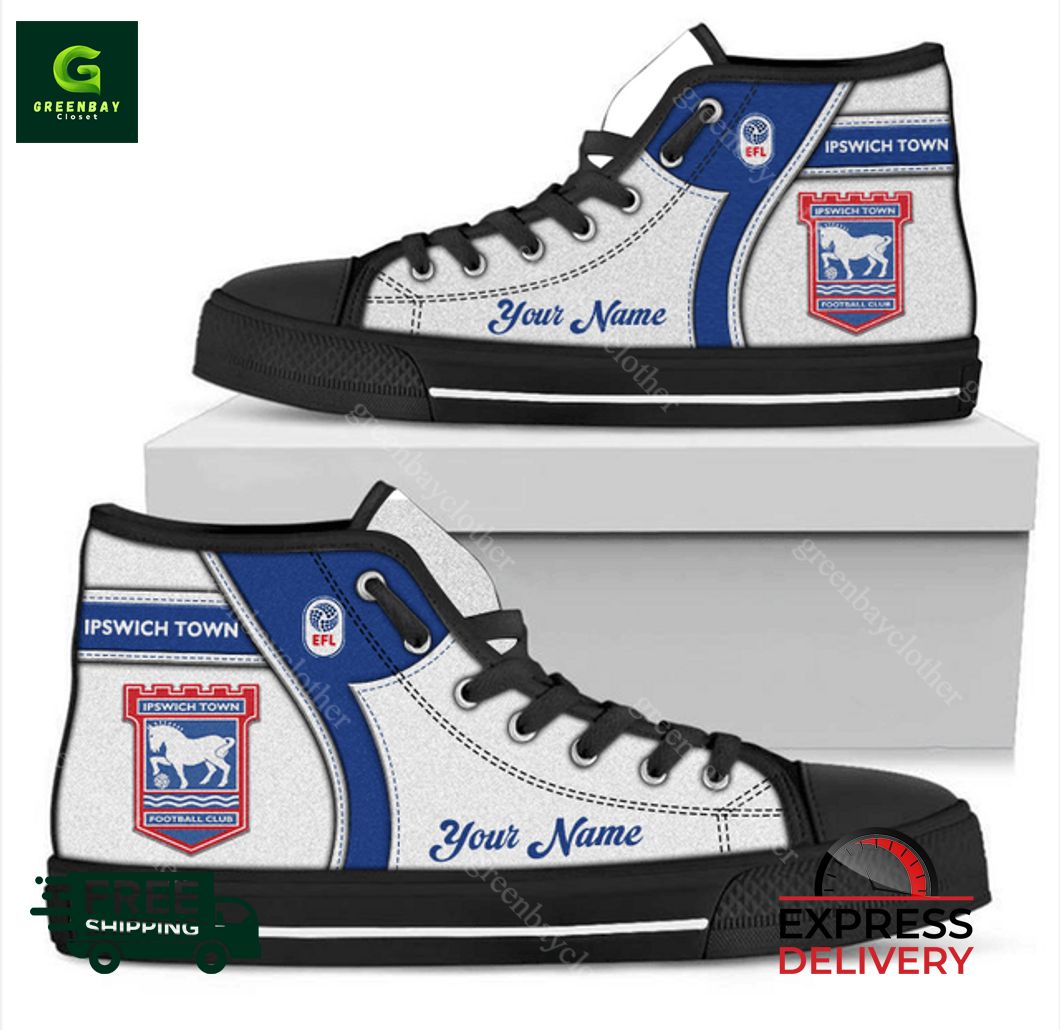 JWFancy Ipswich Town High Top Canvas Sneakers Shoes For Men And Women