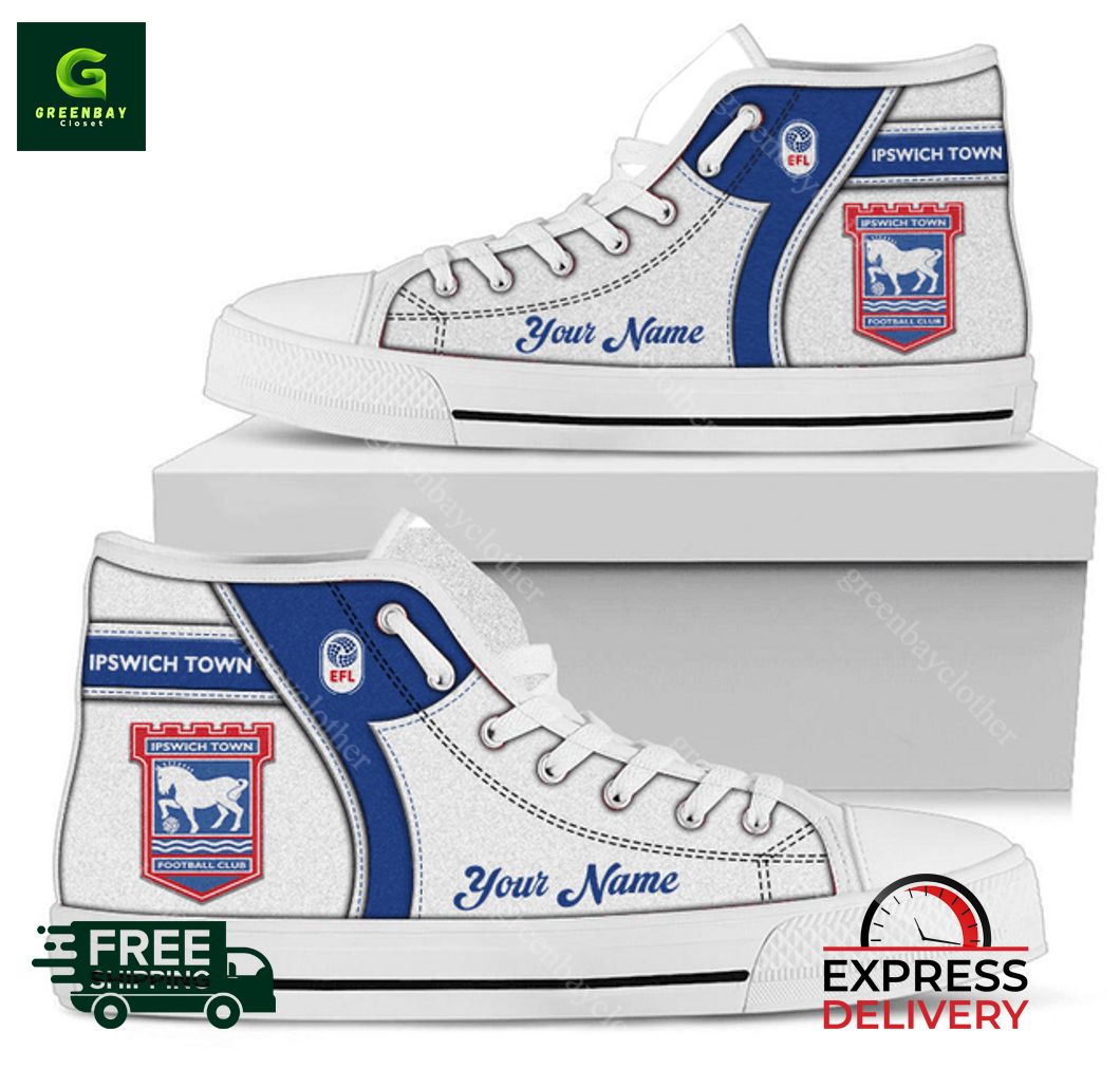 JWFancy Ipswich Town High Top Canvas Sneakers Shoes For Men And Women