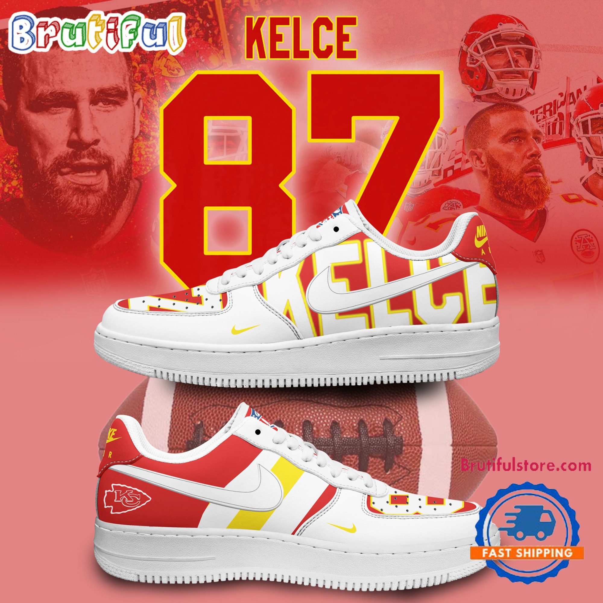 JWFancy Kansas City Chiefs Air Low-Top Sneakers Shoes For Men And Women