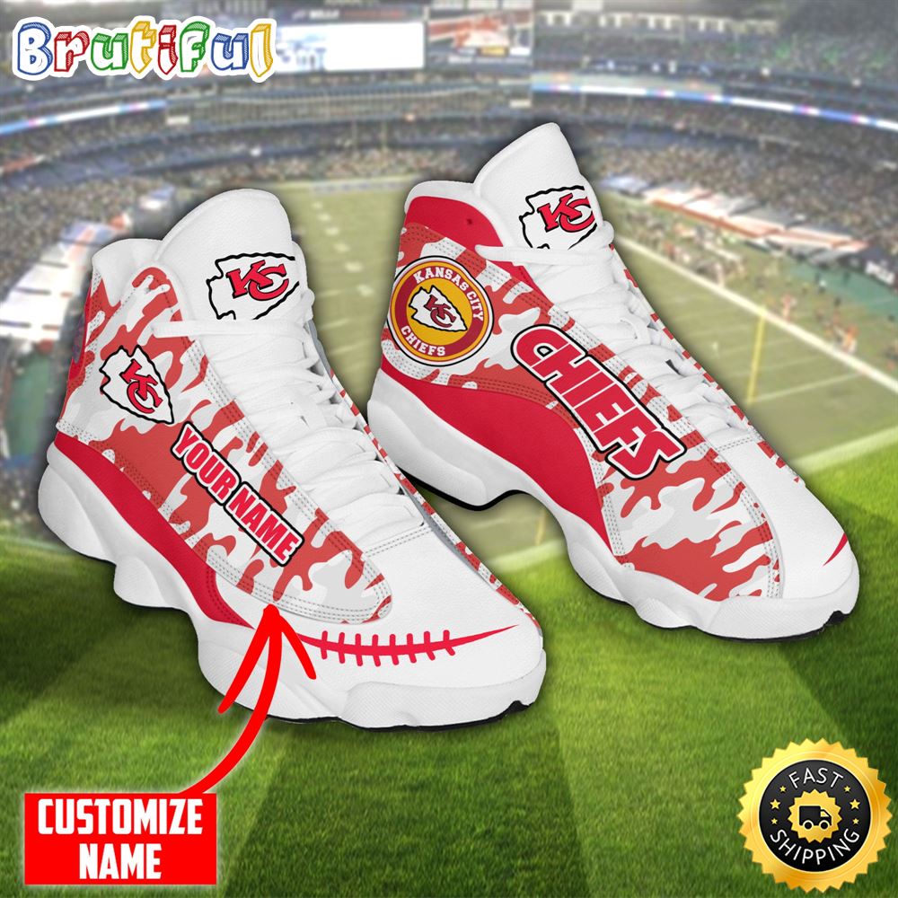 JWFancy Kansas City Chiefs Camo AJ13 Sneakers Shoes For Men And Women