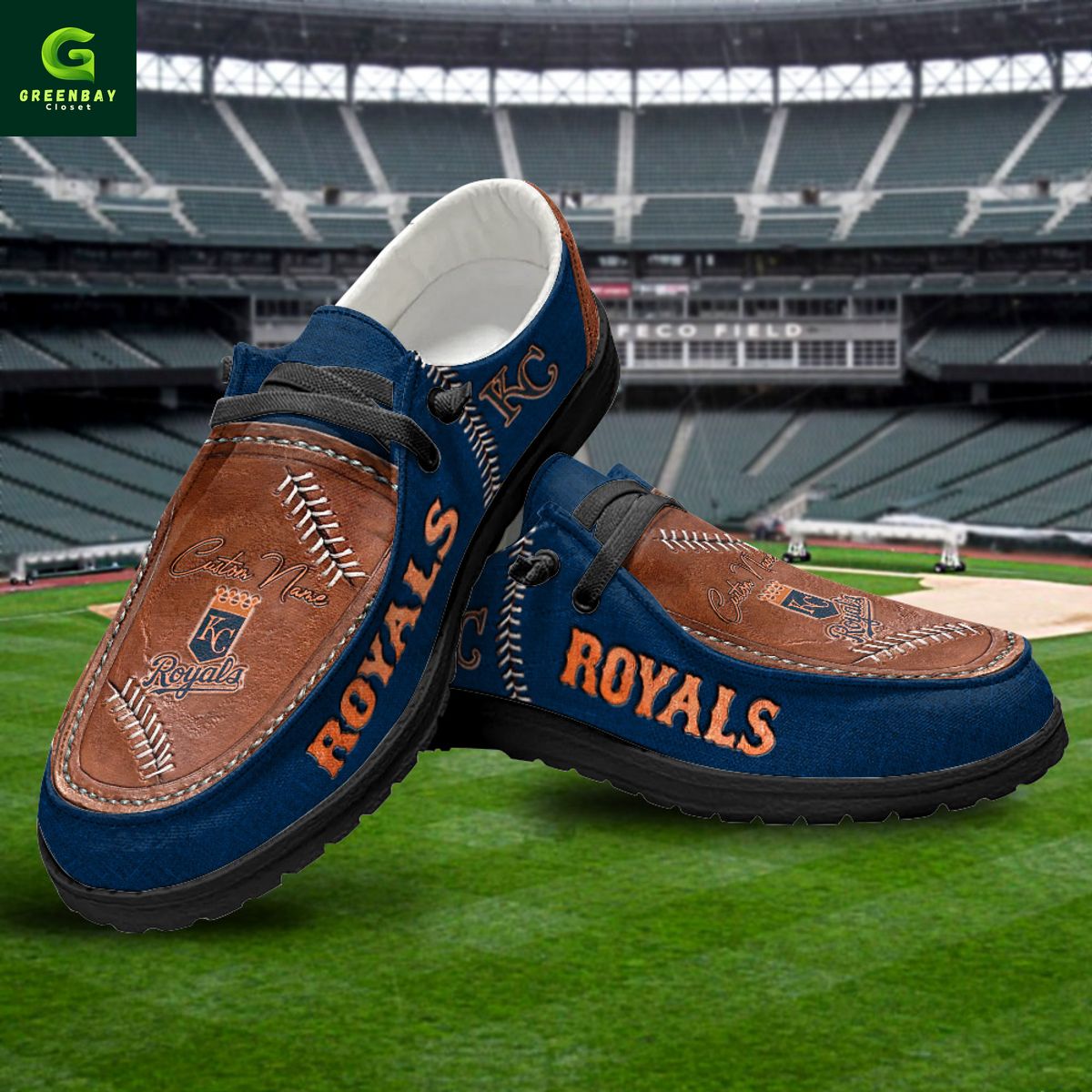 JWFancy Kansas City Royals Hey Dude Shoes Wally Men's Lace Up Loafers Comfortable For Men And Women