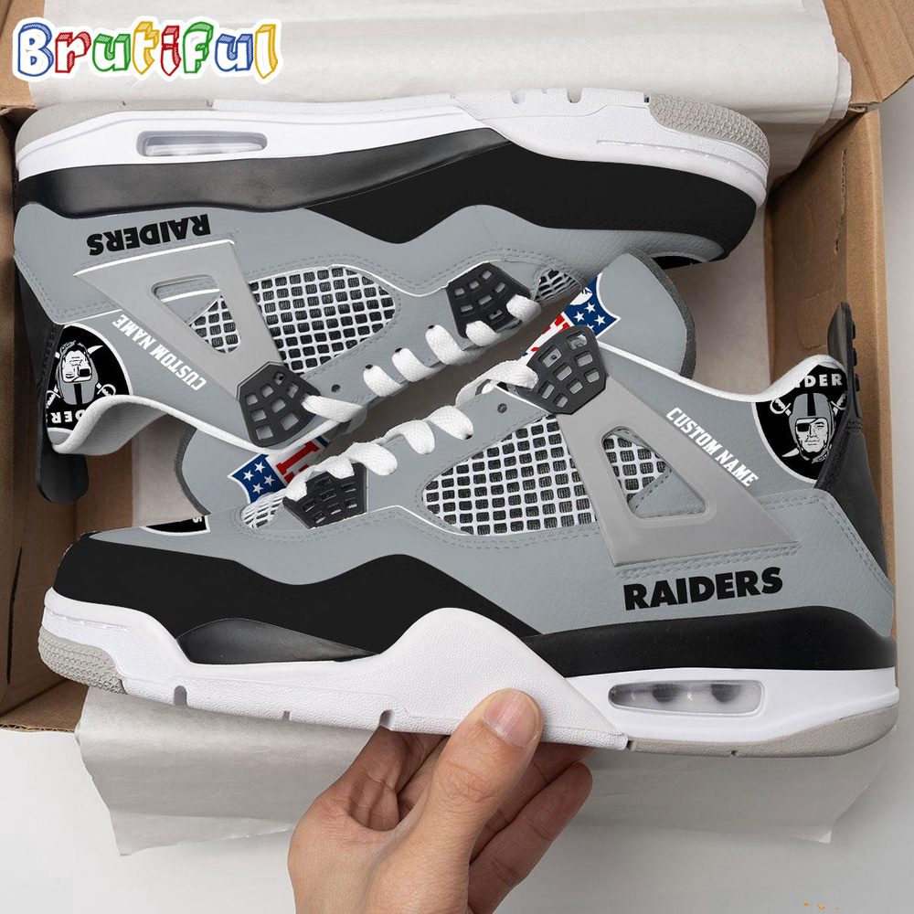 JWFancy Las Vegas Raiders AJ4 Sneakers Shoes For Men And Women