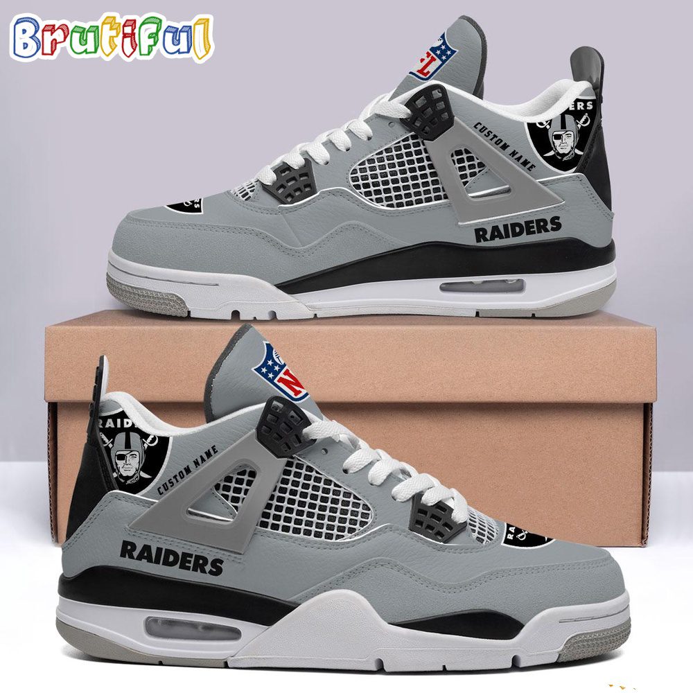 JWFancy Las Vegas Raiders AJ4 Sneakers Shoes For Men And Women