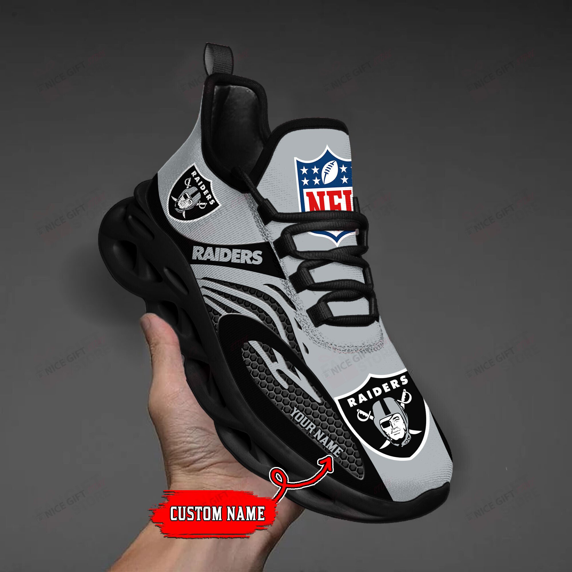 JWFancy Las Vegas Raiders Max Soul Shoes Sneakers For Men And Women