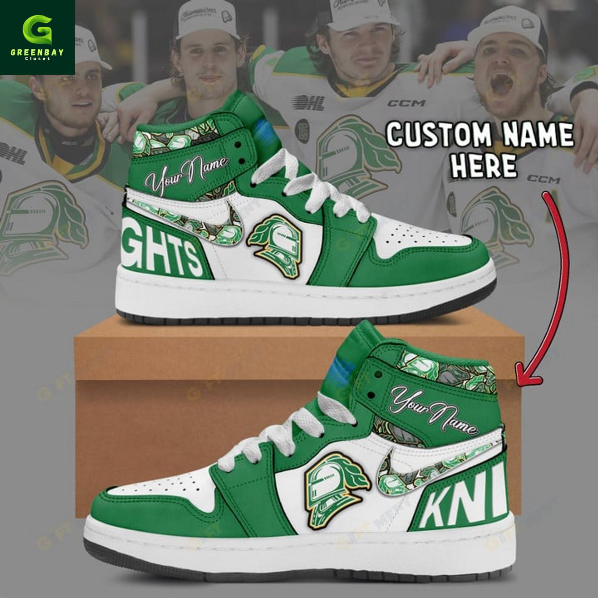 JWFancy London Knights AJ1 High Sneakers Shoes For Men And Women