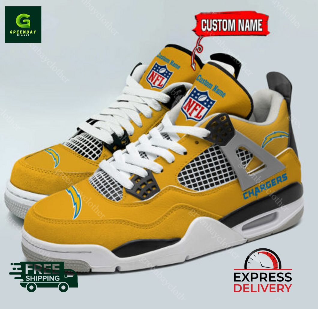 JWFancy Los Angeles Chargers AJ4 Sneakers Shoes For Men And Women