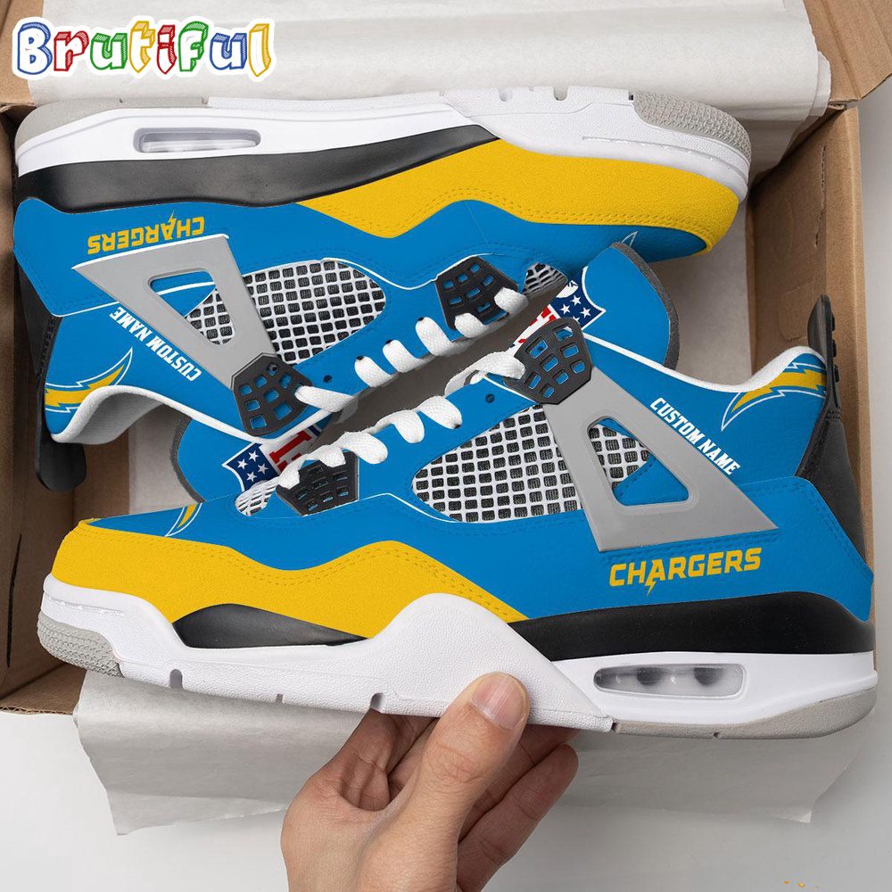 JWFancy Los Angeles Chargers AJ4 Sneakers Shoes For Men And Women