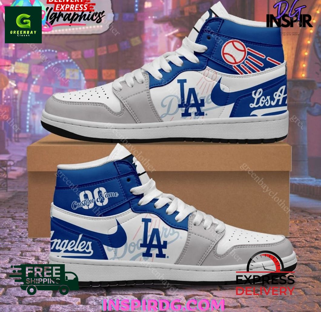 JWFancy Los Angeles Dodgers AJ1 High Sneakers Shoes For Men And Women