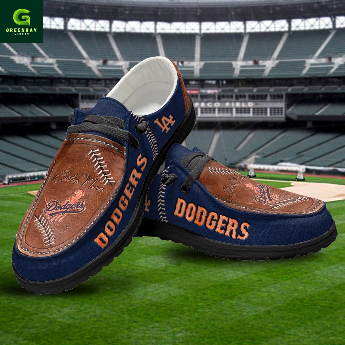 JWFancy Los Angeles Dodgers Hey Dude Shoes Wally Men's Lace Up Loafers Comfortable For Men And Women