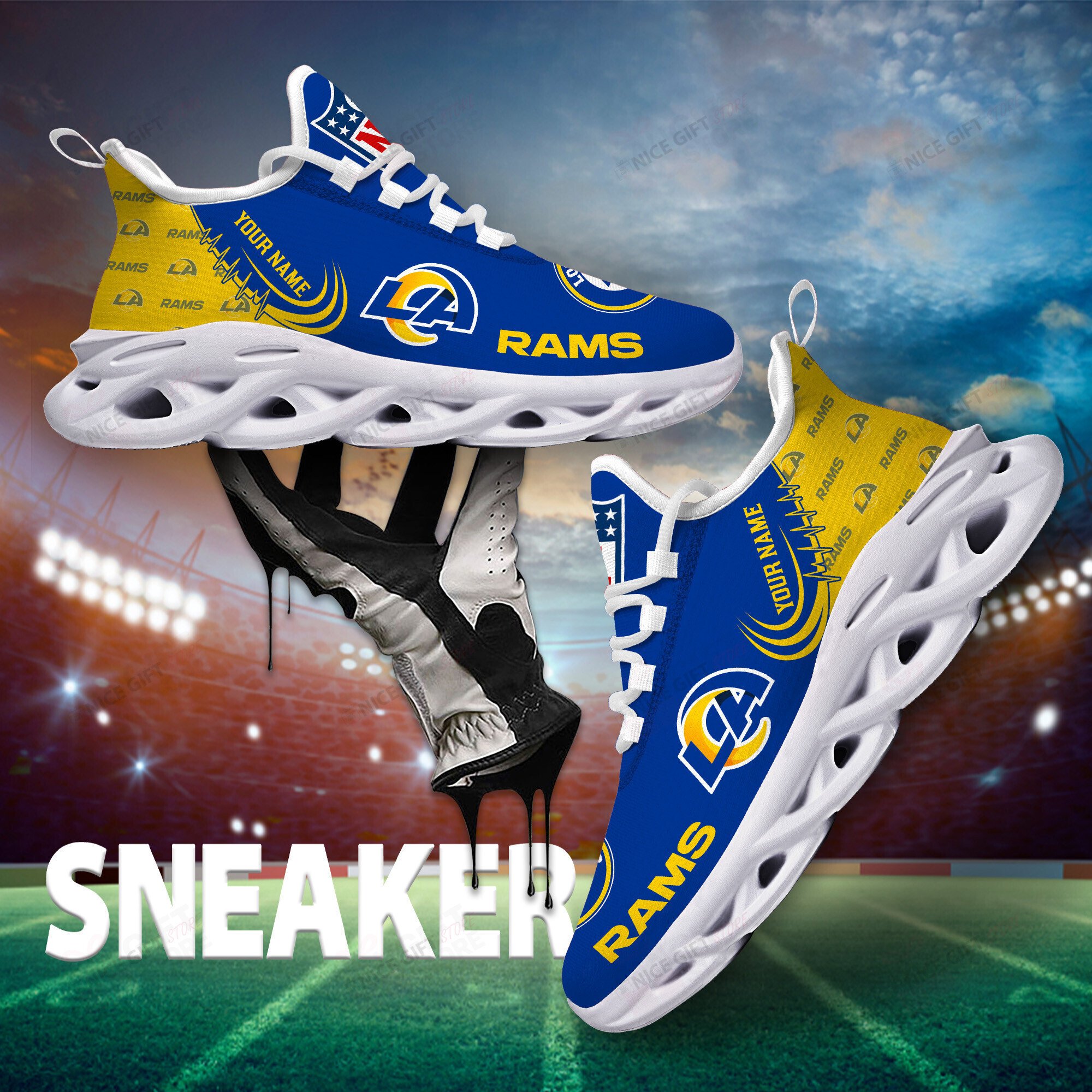 JWFancy Los Angeles Rams Max Soul Shoes Sneakers For Men And Women