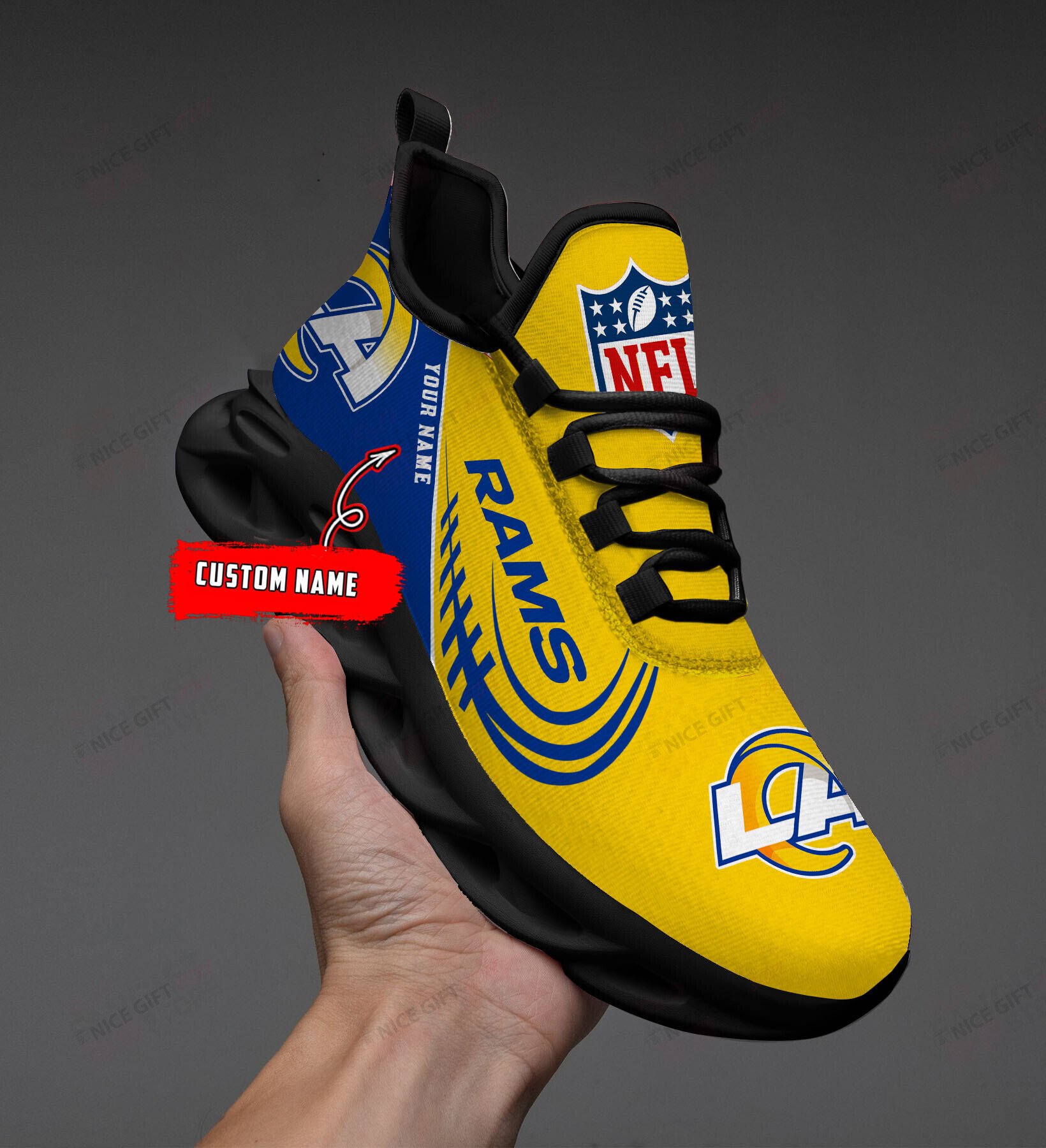 JWFancy Los Angeles Rams Max Soul Shoes Sneakers For Men And Women