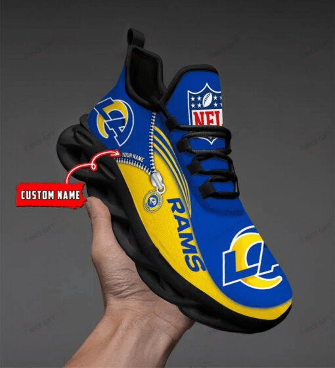 JWFancy Los Angeles Rams Max Soul Shoes Sneakers For Men And Women