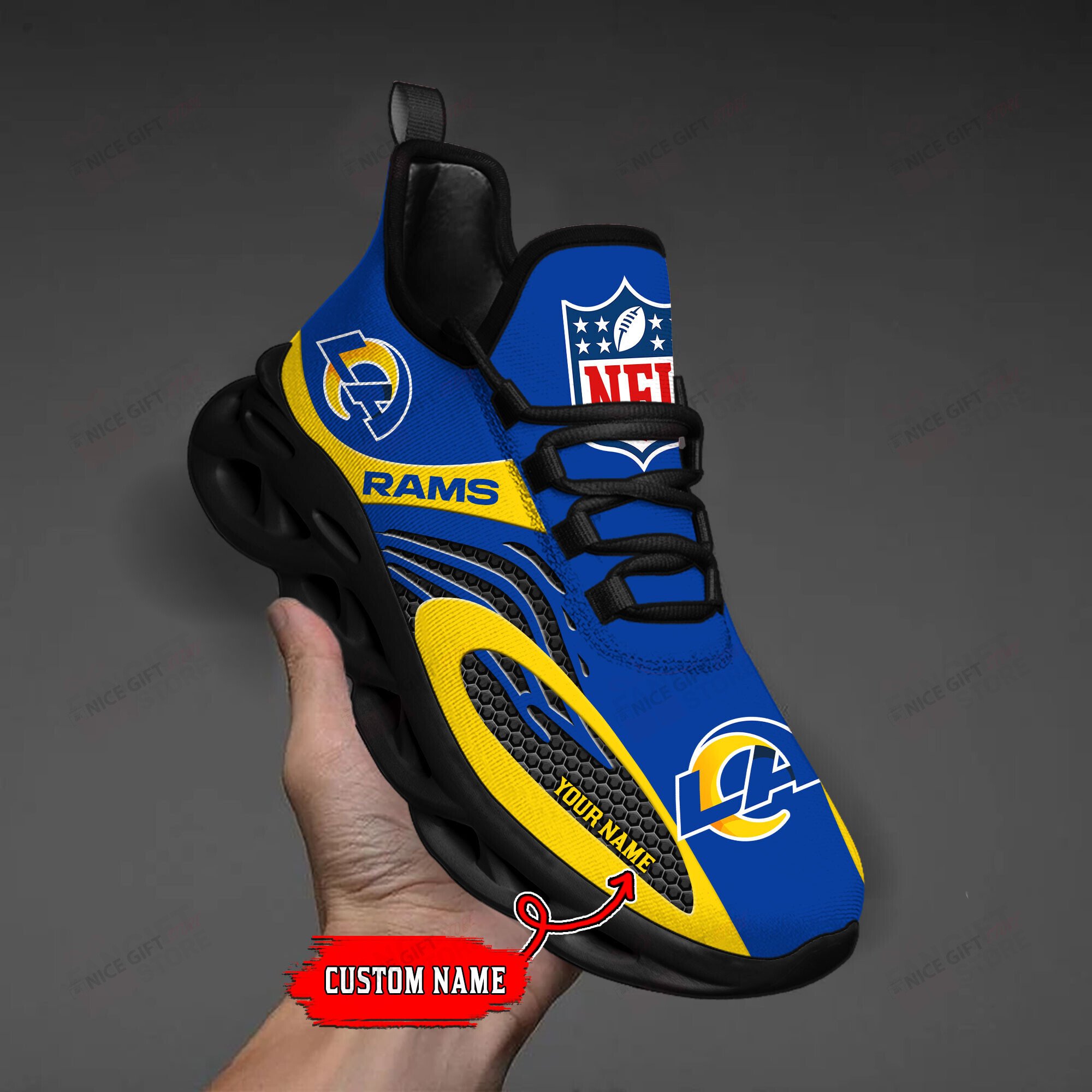 JWFancy Los Angeles Rams Max Soul Shoes Sneakers For Men And Women