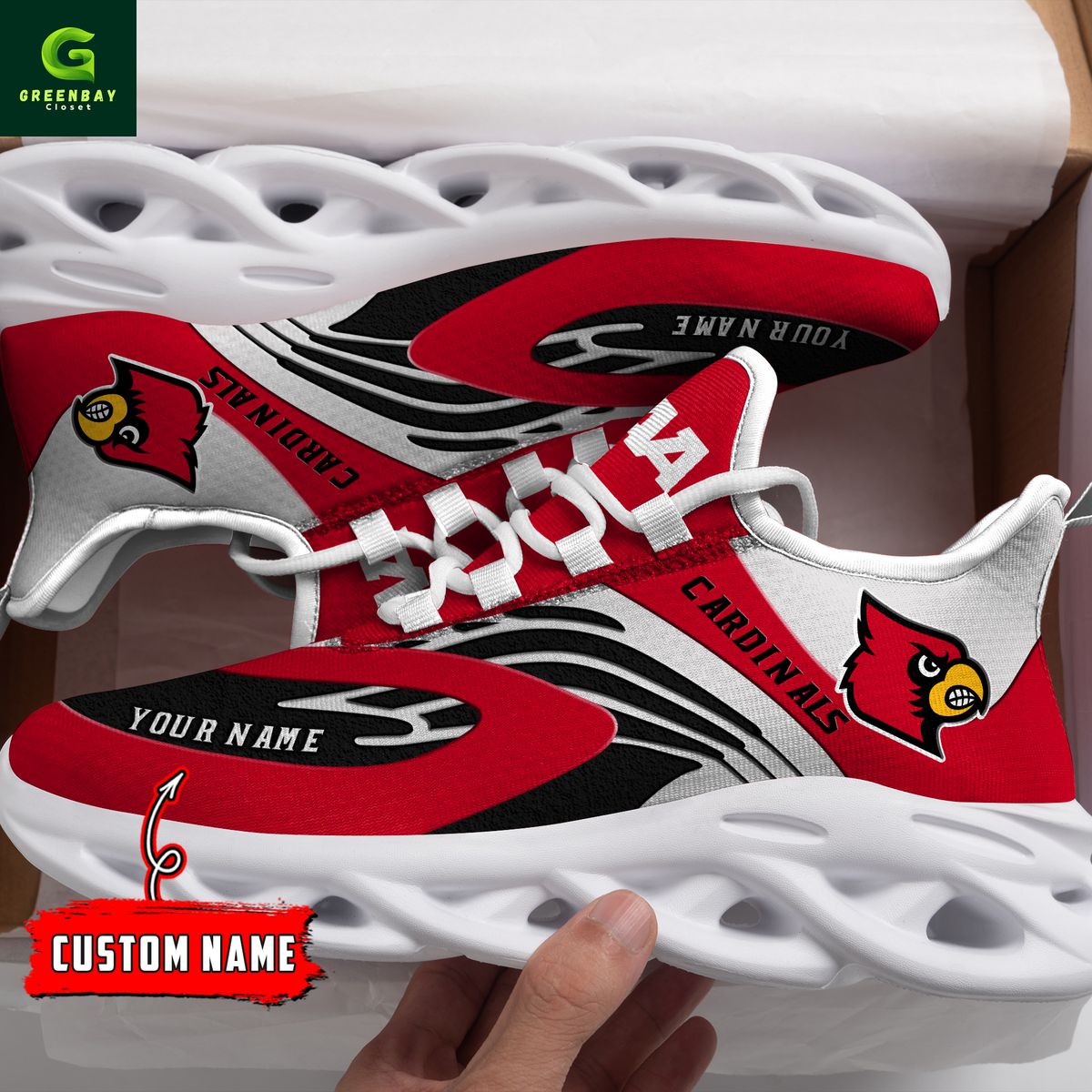 JWFancy Louisville Cardinals Max Soul Shoes Sneakers For Men And Women