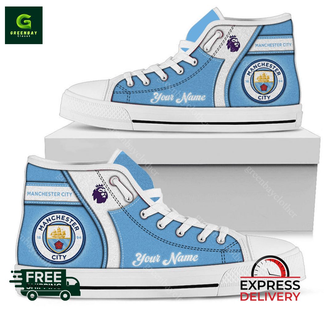 JWFancy Manchester City F.C High Top Canvas Sneakers Shoes For Men And Women