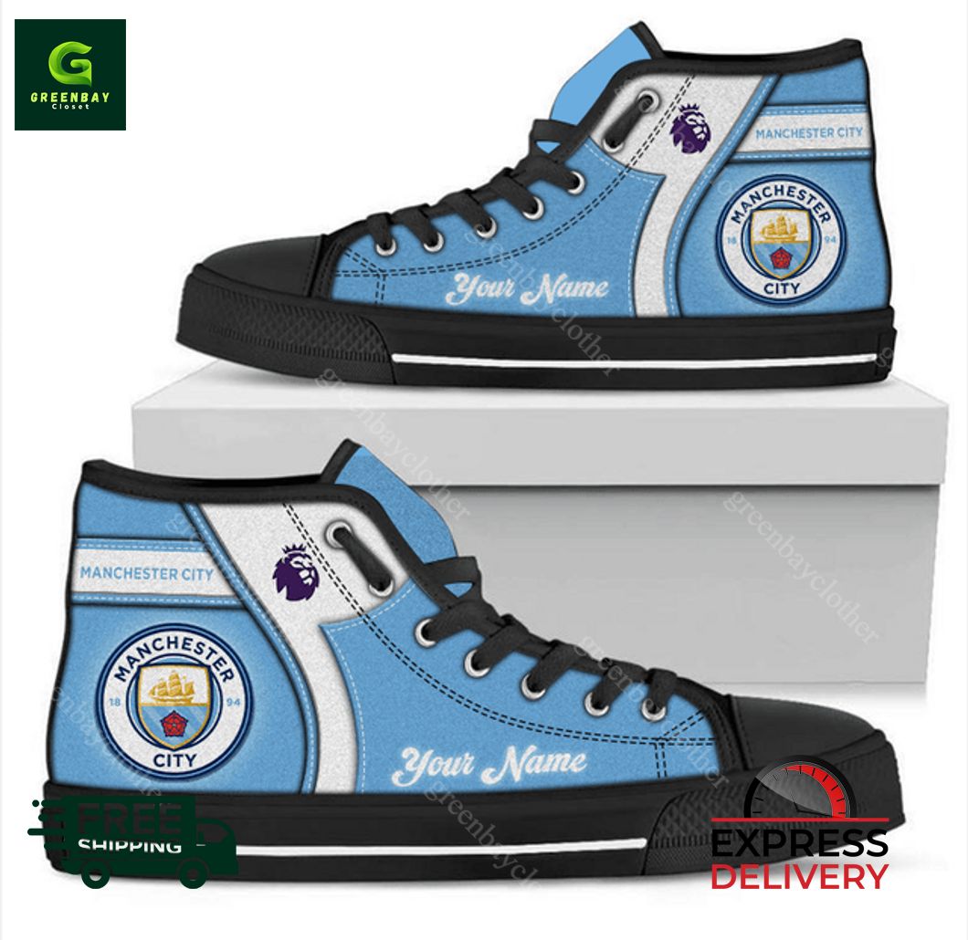 JWFancy Manchester City F.C High Top Canvas Sneakers Shoes For Men And Women