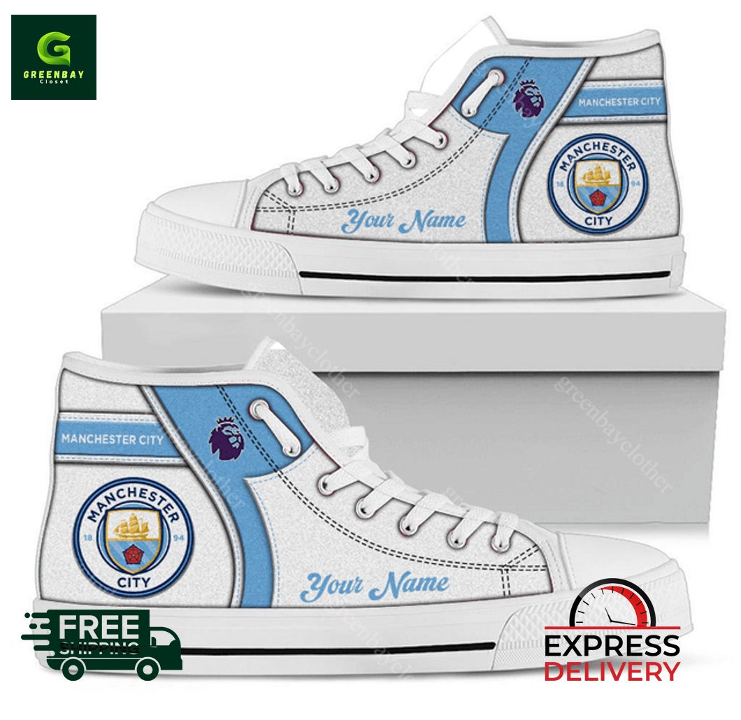 JWFancy Manchester City F.C High Top Canvas Sneakers Shoes For Men And Women