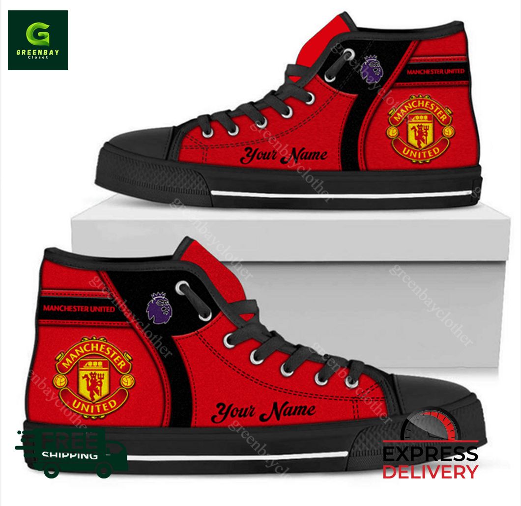JWFancy Manchester United High Top Canvas Sneakers Shoes For Men And Women