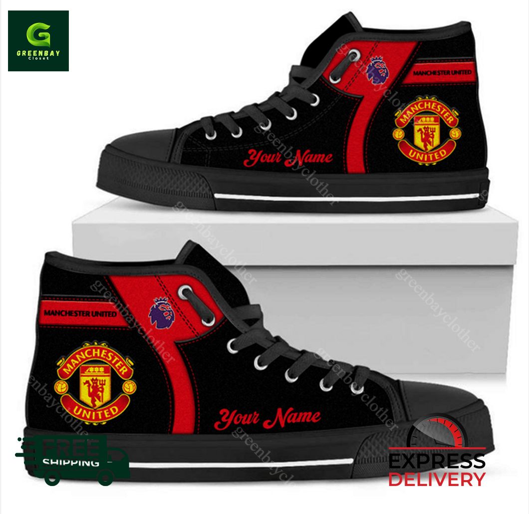 JWFancy Manchester United High Top Canvas Sneakers Shoes For Men And Women