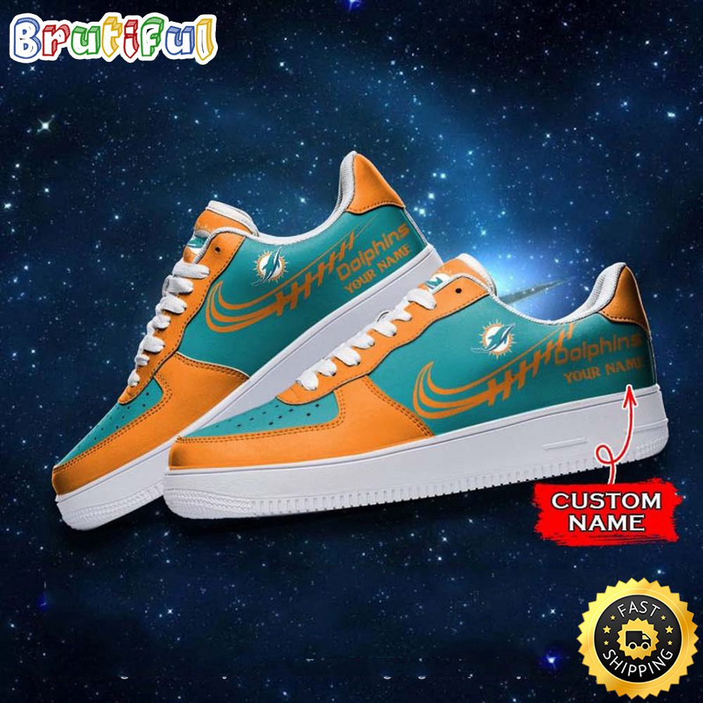 JWFancy Miami Dolphins Air Low-Top Sneakers Shoes For Men And Women