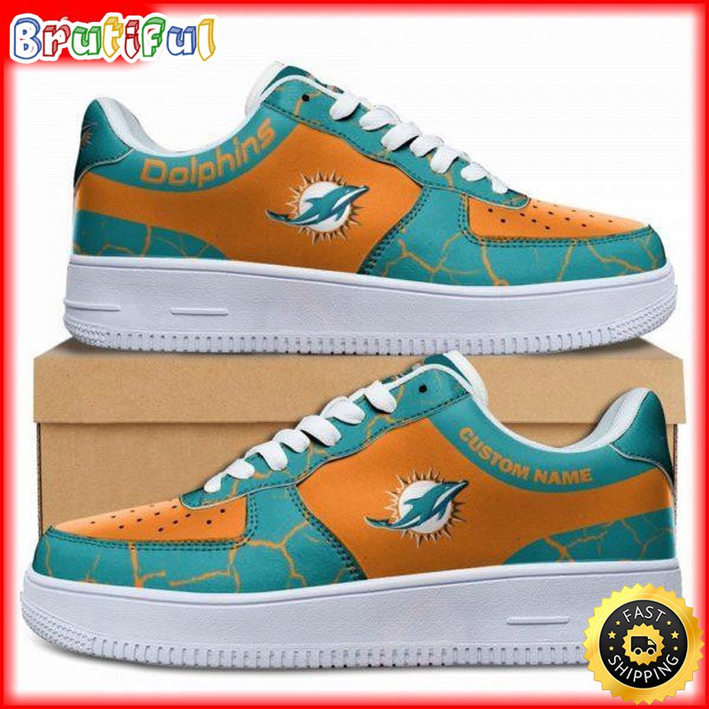 JWFancy Miami Dolphins Air Low-Top Sneakers Shoes For Men And Women