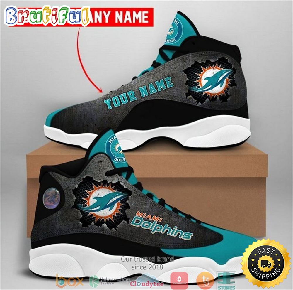 JWFancy Miami Dolphins AJ13 Sneakers Shoes For Men And Women
