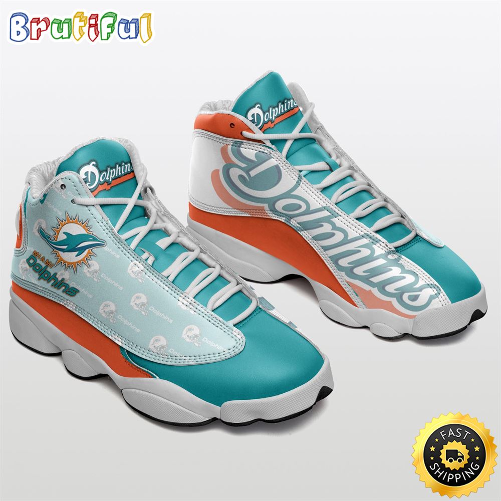 JWFancy Miami Dolphins AJ13 Sneakers Shoes For Men And Women