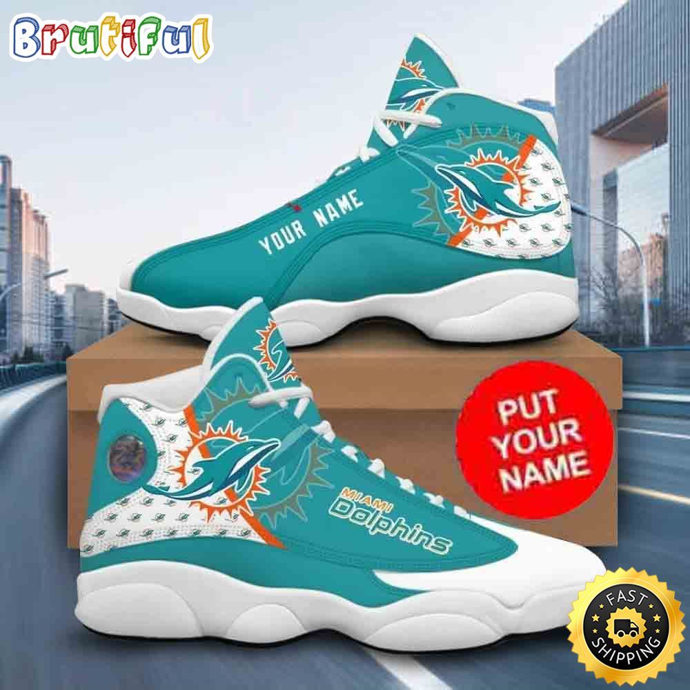 JWFancy Miami Dolphins AJ13 Sneakers Shoes For Men And Women