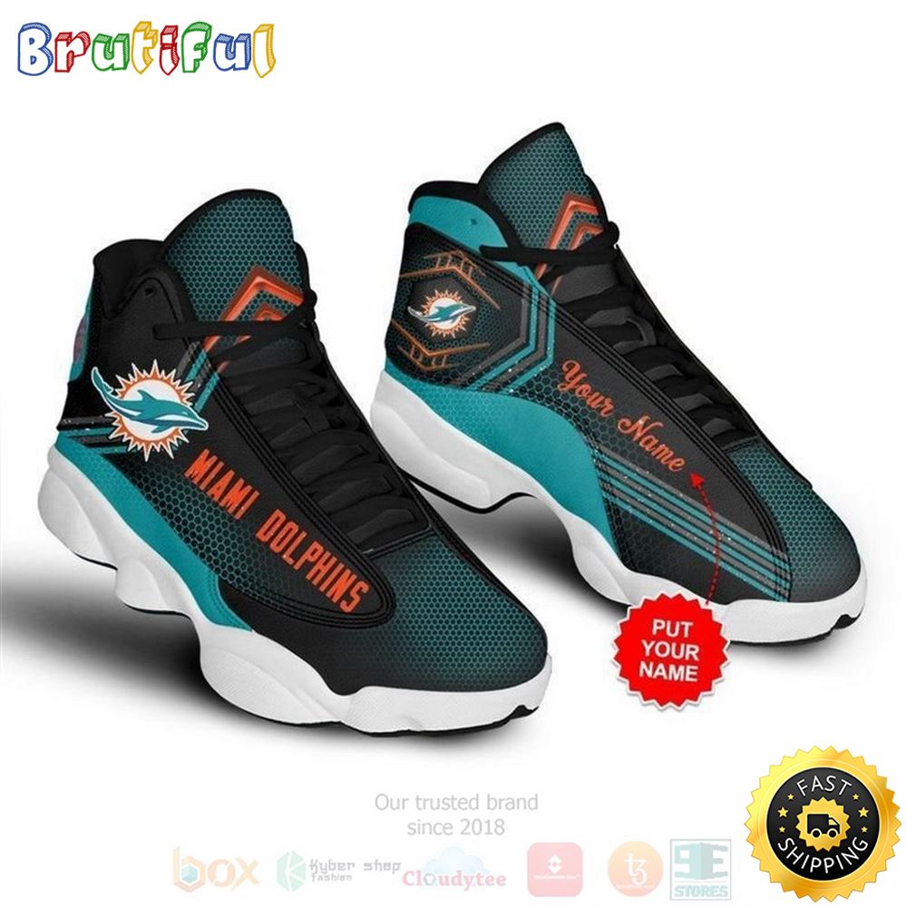 JWFancy Miami Dolphins AJ13 Sneakers Shoes For Men And Women