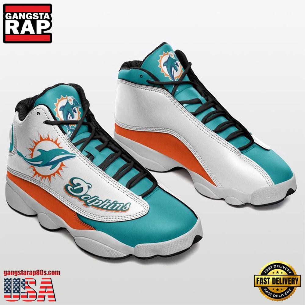 JWFancy Miami Dolphins AJ13 Sneakers Shoes For Men And Women