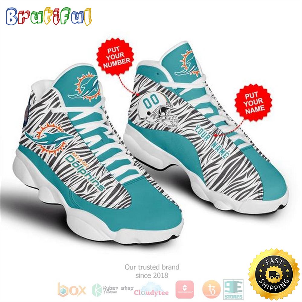 JWFancy Miami Dolphins AJ13 Sneakers Shoes For Men And Women