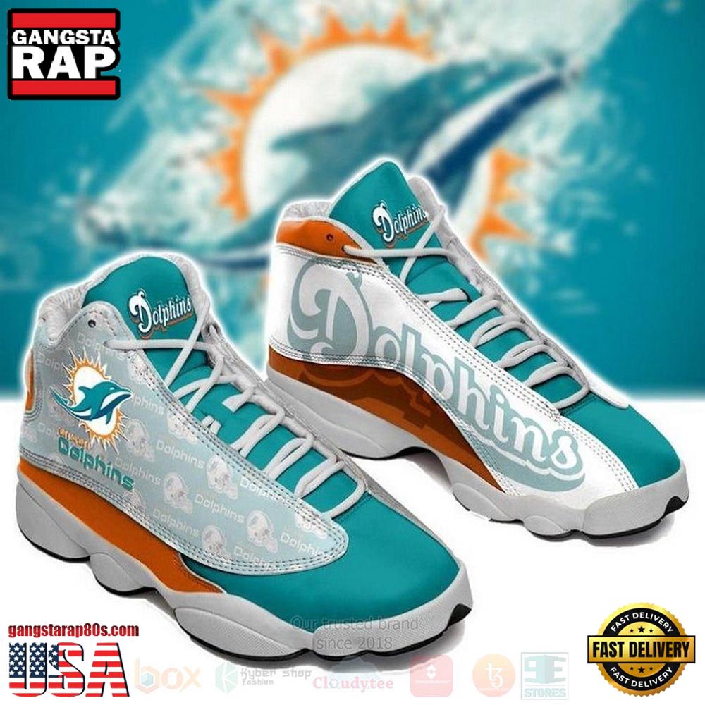 JWFancy Miami Dolphins AJ13 Sneakers Shoes For Men And Women