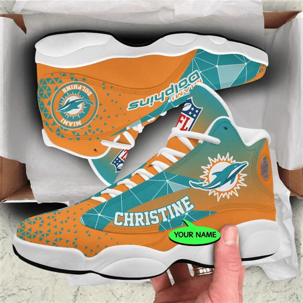JWFancy Miami Dolphins AJ13 Sneakers Shoes For Men And Women