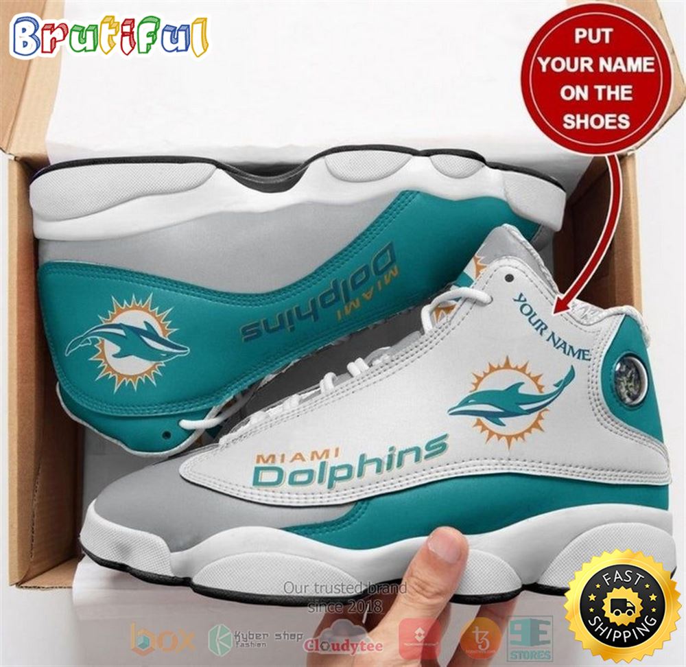 JWFancy Miami Dolphins AJ13 Sneakers Shoes For Men And Women