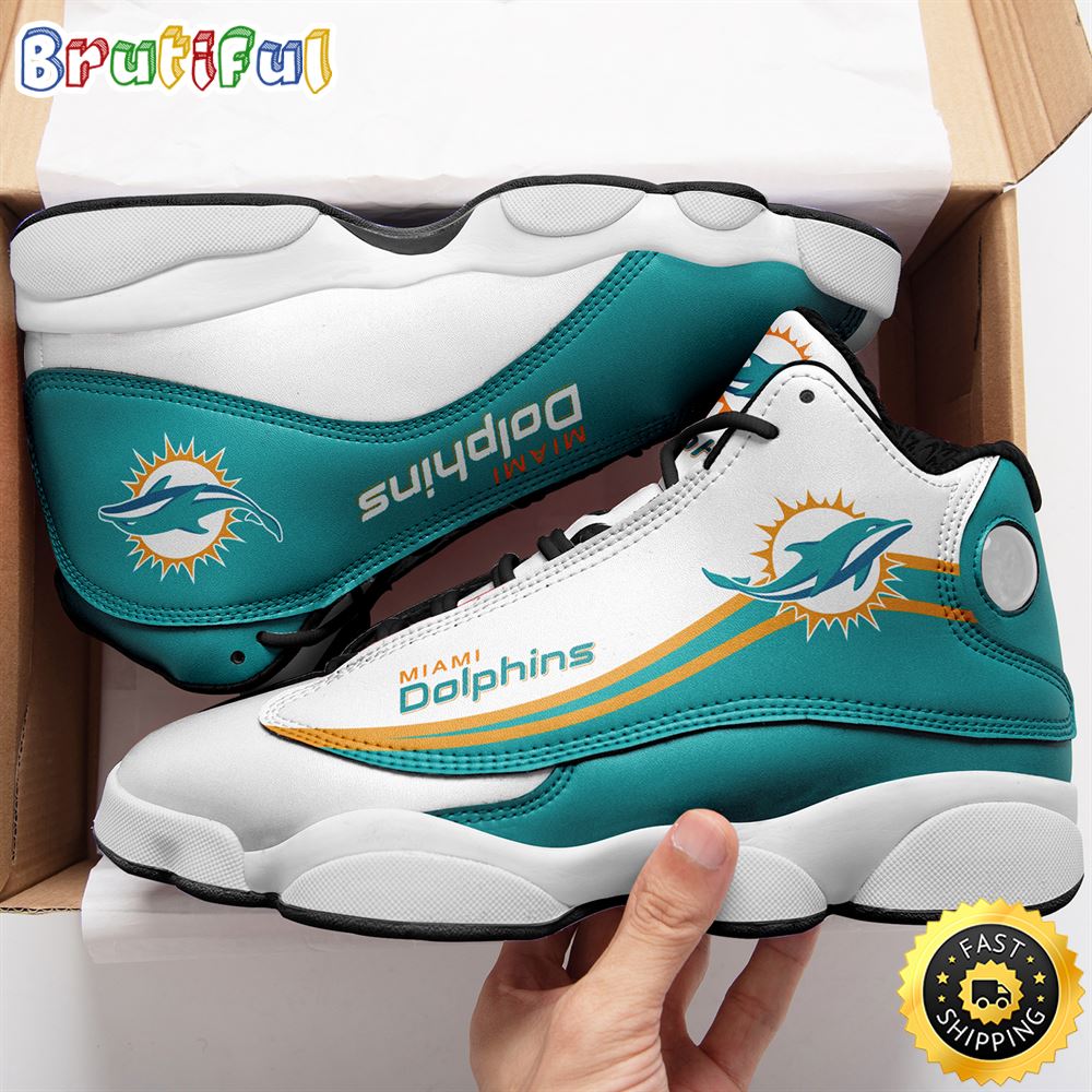 JWFancy Miami Dolphins AJ13 Sneakers Shoes For Men And Women