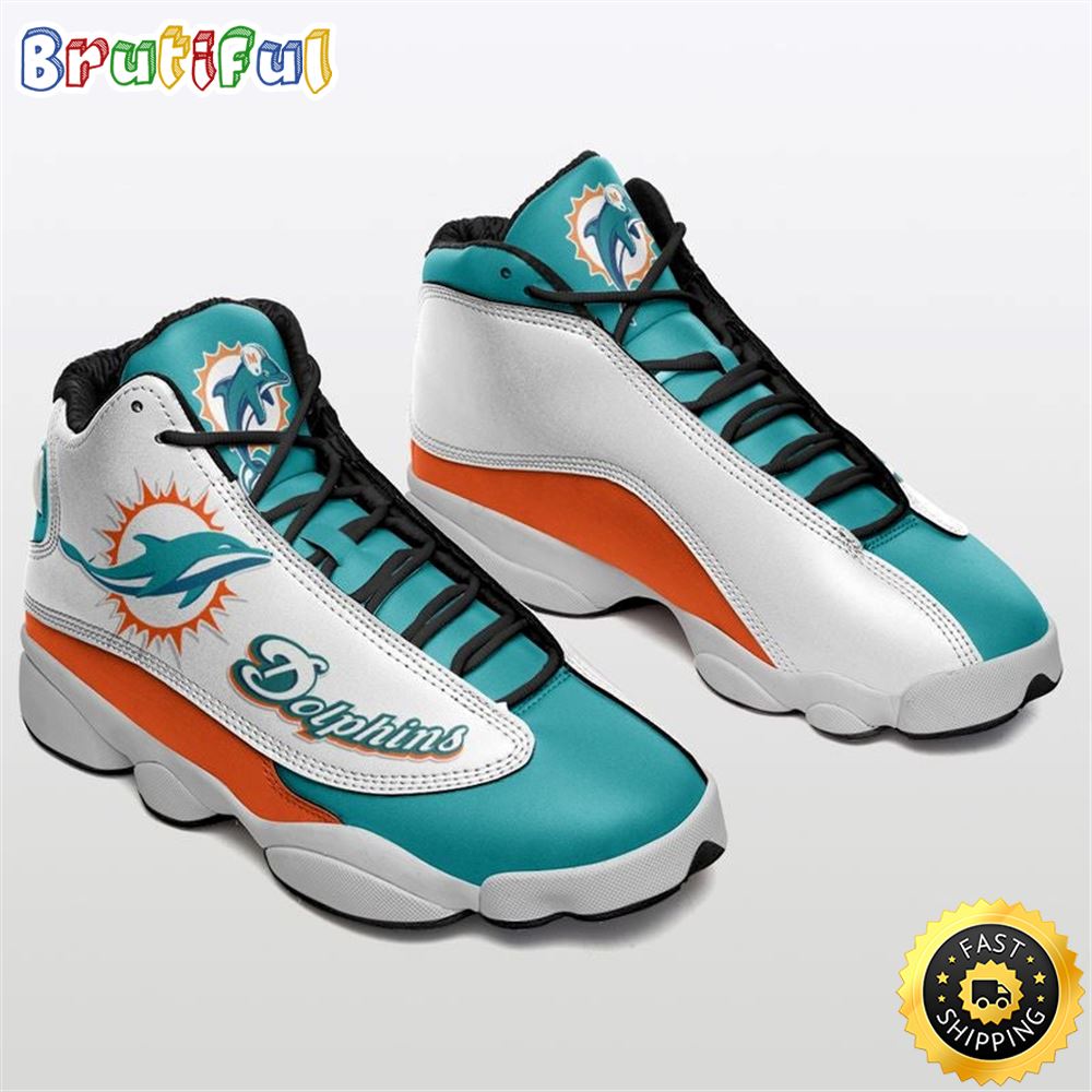 JWFancy Miami Dolphins AJ13 Sneakers Shoes For Men And Women