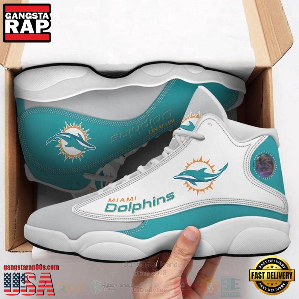 JWFancy Miami Dolphins AJ13 Sneakers Shoes For Men And Women