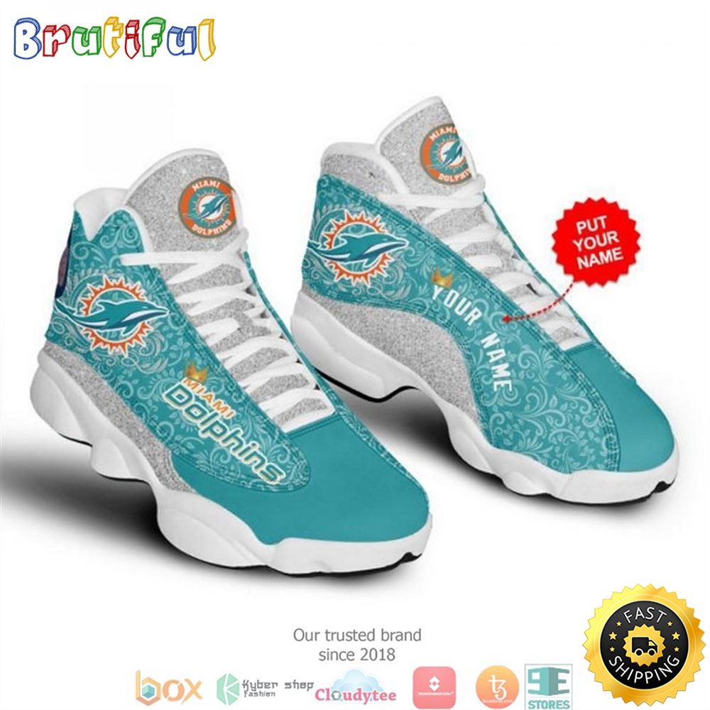 JWFancy Miami Dolphins AJ13 Sneakers Shoes For Men And Women