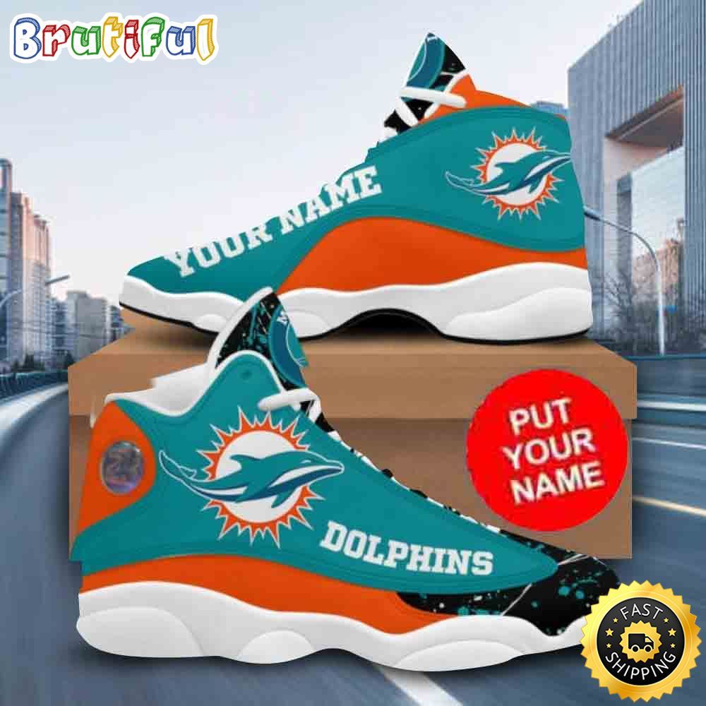 JWFancy Miami Dolphins AJ13 Sneakers Shoes For Men And Women