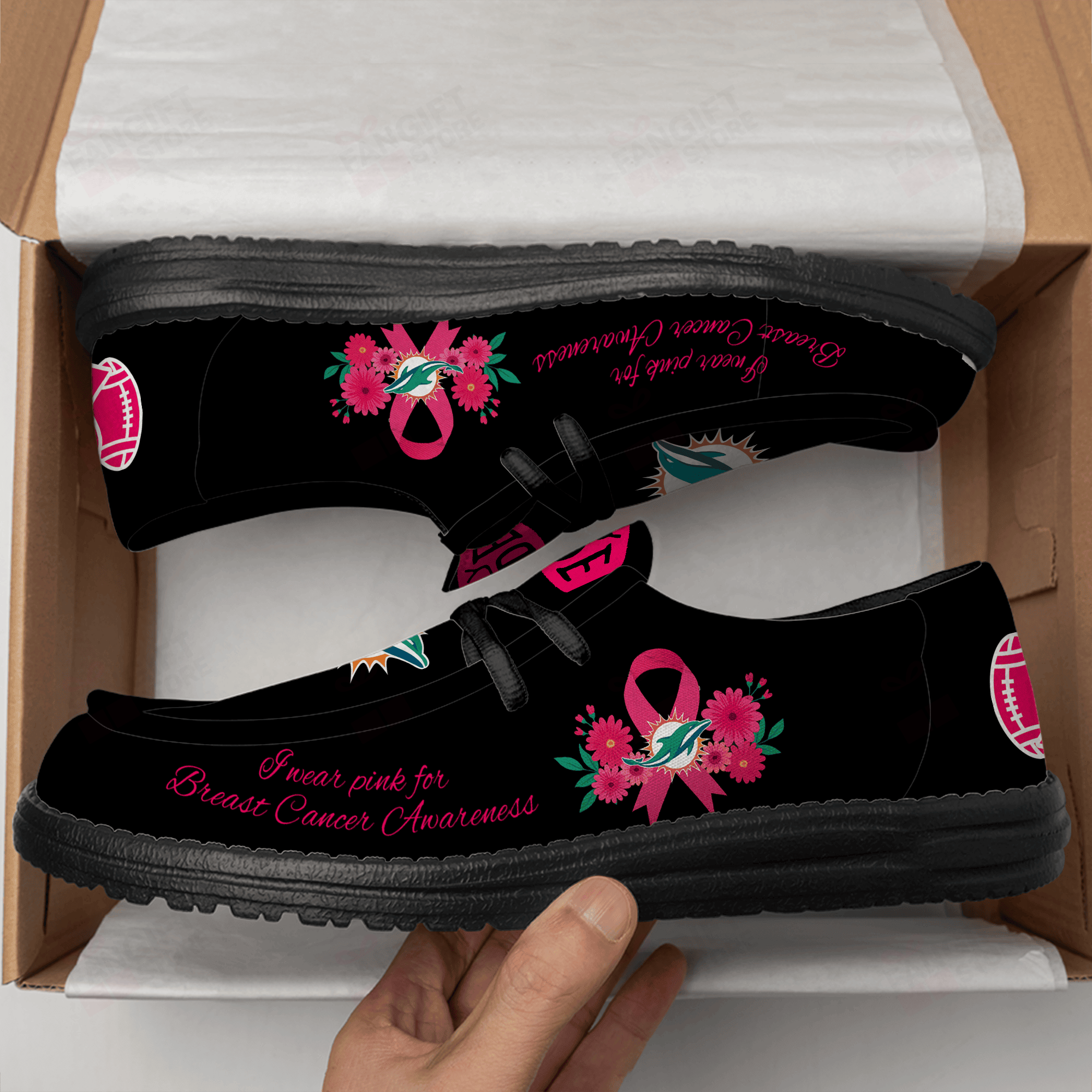 JWFancy Miami Dolphins Hey Dude Shoes Wally Men’s Lace Up Loafers Comfortable For Men And Women