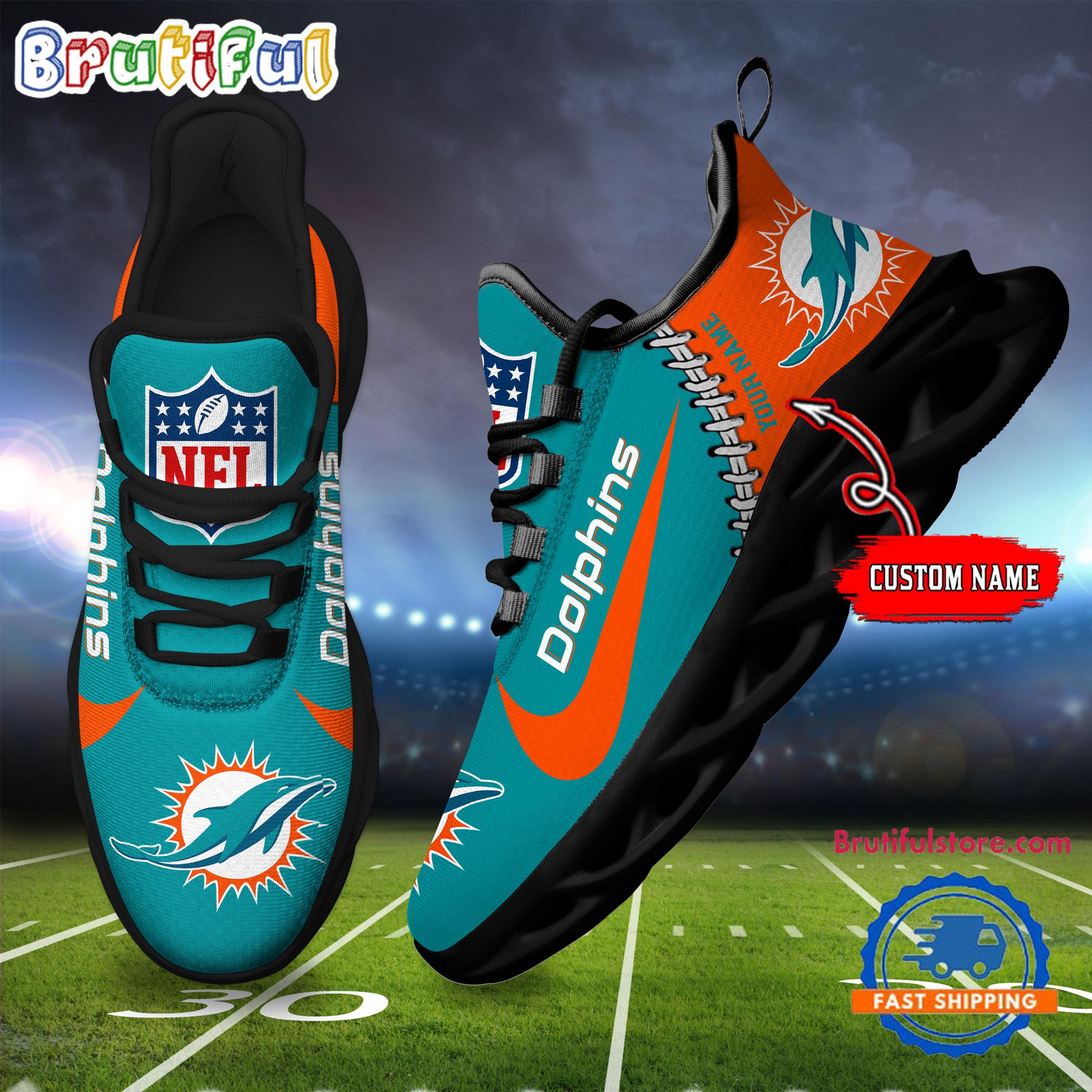JWFancy Miami Dolphins Max Soul Shoes Sneakers For Men And Women