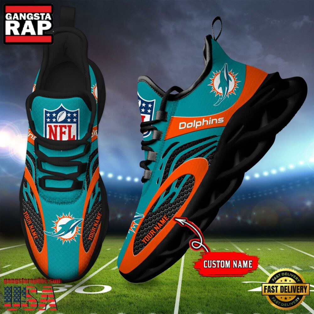 JWFancy Miami Dolphins Max Soul Shoes Sneakers For Men And Women