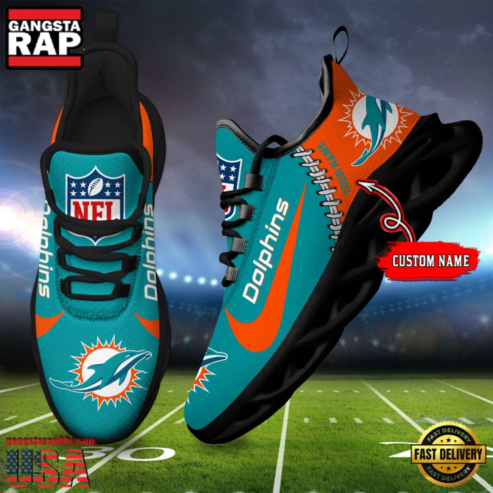 JWFancy Miami Dolphins Max Soul Shoes Sneakers For Men And Women