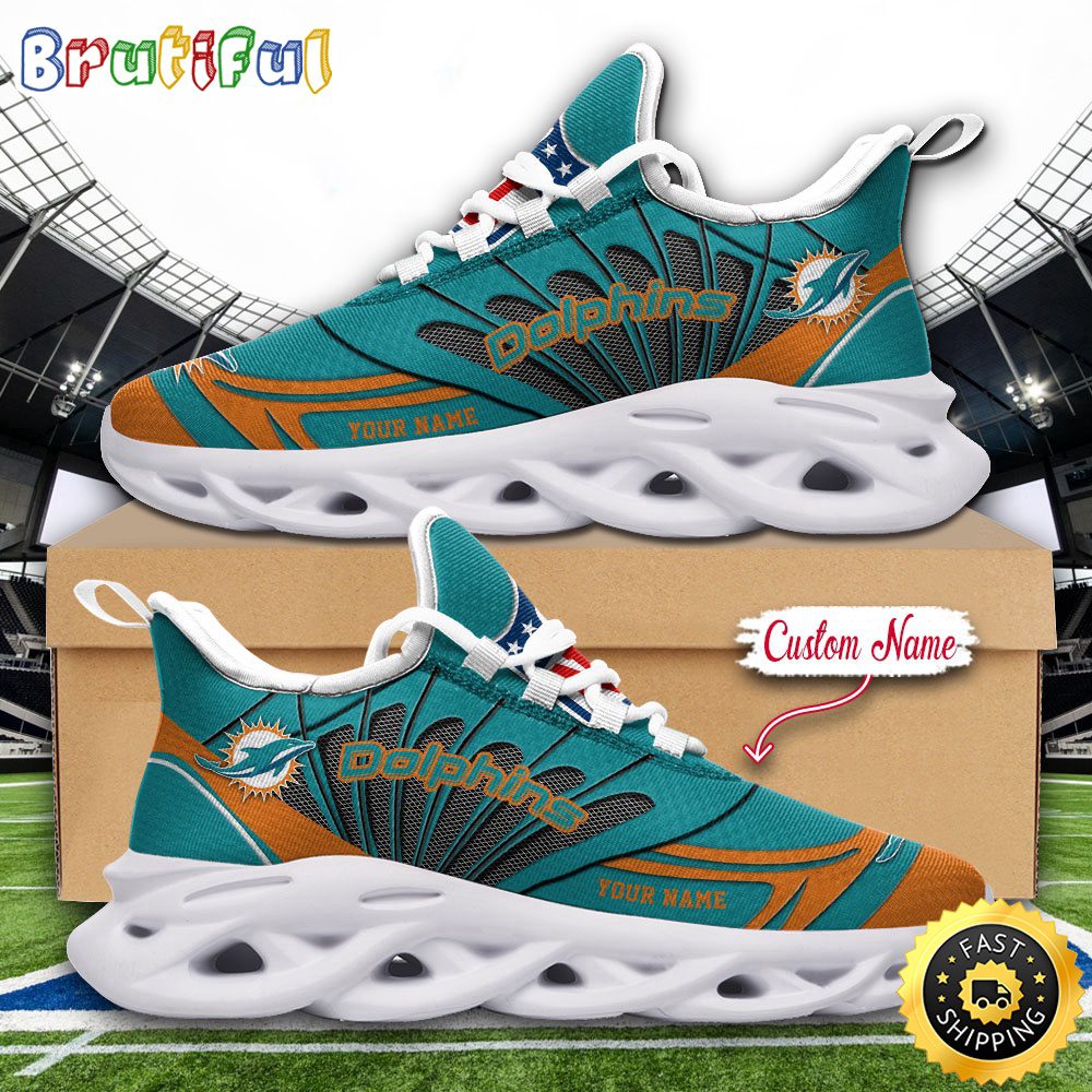 JWFancy Miami Dolphins Max Soul Shoes Sneakers For Men And Women