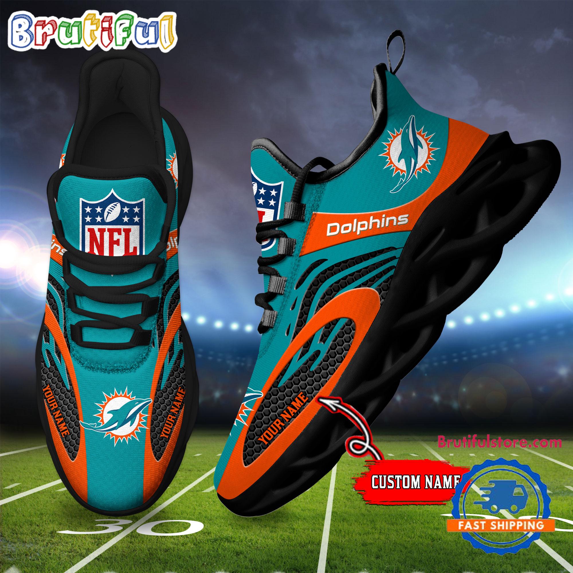 JWFancy Miami Dolphins Max Soul Shoes Sneakers For Men And Women