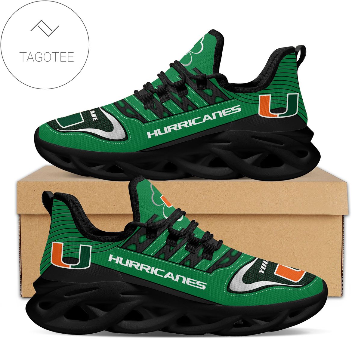 JWFancy Miami Hurricanes Max Soul Shoes Sneakers For Men And Women